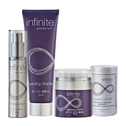 Infinite By Forever, sæt med alle 4 produkter i anti-aging hudplejeserien.