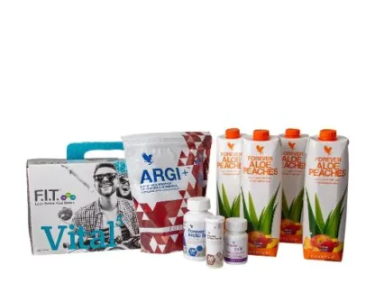 Vital5™ Aloe Peaches, komplet boks med 5 kosttilskud der gør din hverdag lettere