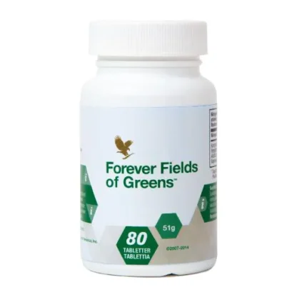 Forever Fields of Greens er et grønt kosttilskud indeholder korngræs, alfalfa og hvedegræs