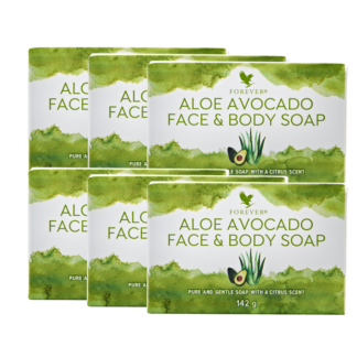 6 stk Aloe Avocado Face & Body Soap
