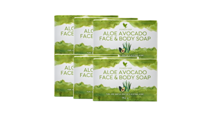 6 stk Aloe Avocado Face & Body Soap
